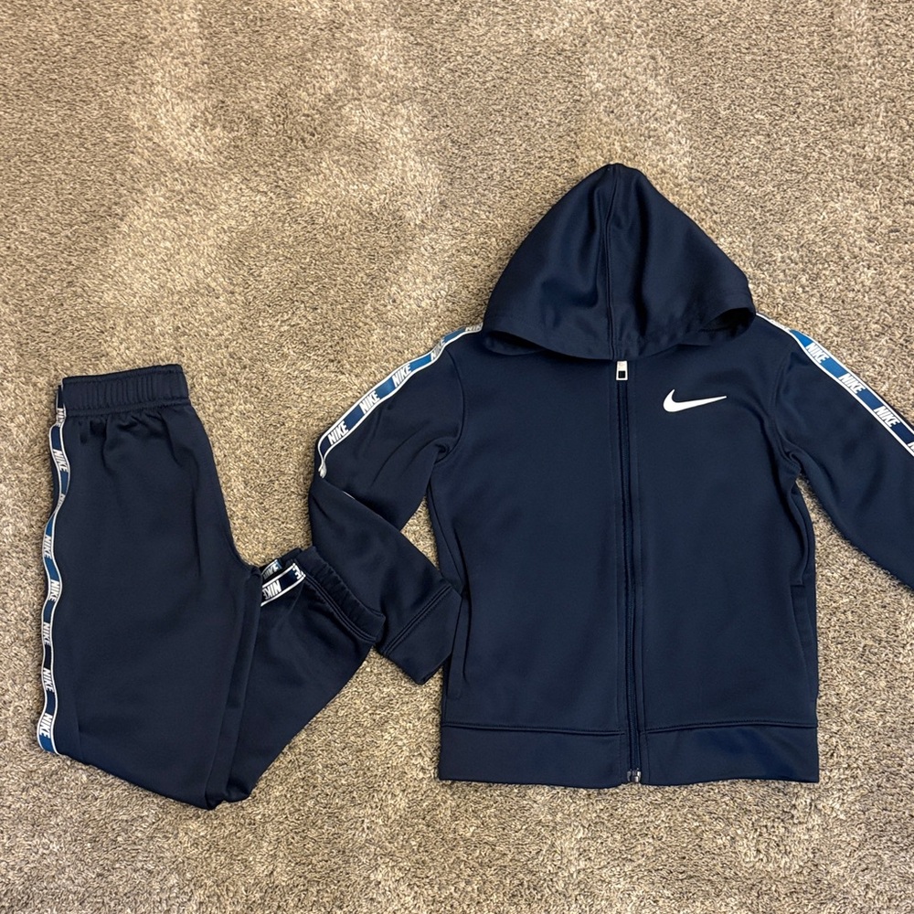 Nike Dark Blue Tracksuit with White Swoosh